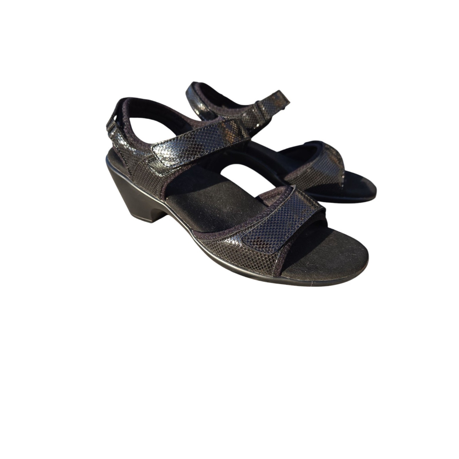 Bioheels Orthocushion Womens Sandals Size 8 B Black Snake Print Strappy